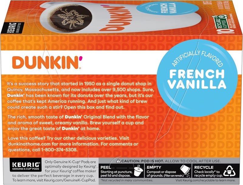 Dunkin' Donuts French Vanilla Flavored Coffee K-Cup Pods - Image 4